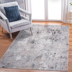 Kumasinova Stain-Resistant Area Rug, Non-Shedding Door Mat, Kid & Pet-Friendly, GrayMulti Abstract Area Rug for Living Room, Latex-Free Cotton Backing - 1 of 4
