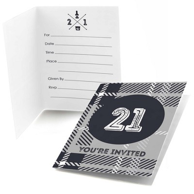 Big Dot of Happiness Finally 21 - 21st Birthday - Fill In Birthday Party Invitations (8 count)