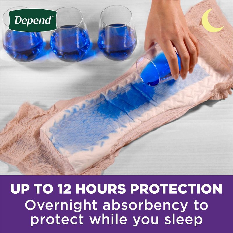 Depend Night Defense Adult Incontinence Underwear for Women - Overnight Absorbency - Blush, 3 of 10