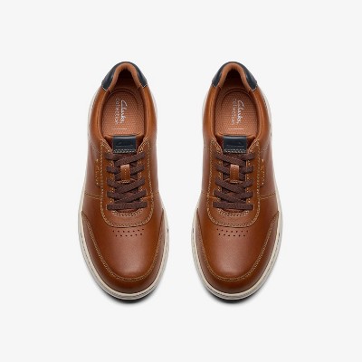 Clarks Mens Craftwell Lace Tan Leather Shoes 12 Wide — фото 7