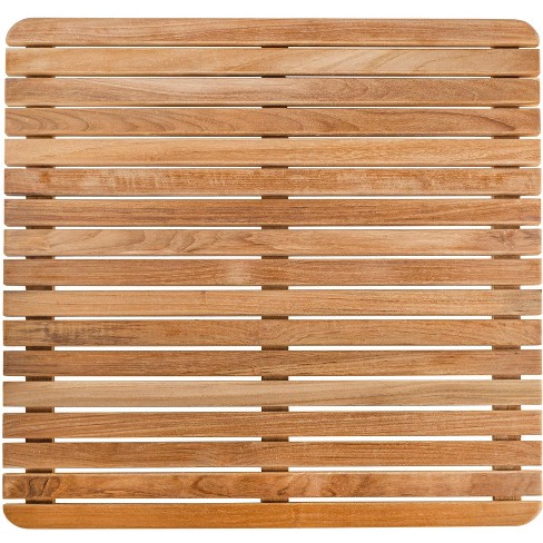 Nordic Teak 24" X 24" Natural Shower And Bath Mat - Beige : Target