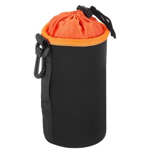 Unique Bargains Neoprene Shockproof Waterproof Camera Lens Bag Black&Orange 1 Pc - 1 of 3