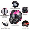 AHR Modular Full Face Motorcycle Helmet Flip up Dual Visor Motocross DOT S/M/L/XL/XXL - 3 of 4