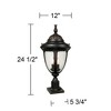 John Timberland Casa Sierra Vintage Rustic Outdoor Post Light Bronze with Pier Adapter 24 1/2" Clear Seeded Glass for Exterior Barn Deck House Porch - 4 of 4