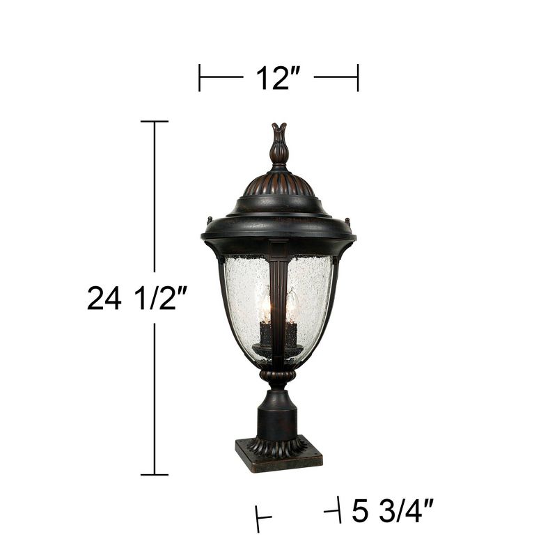 John Timberland Casa Sierra Vintage Rustic Outdoor Post Light Bronze with Pier Adapter 24 1/2" Clear Seeded Glass for Exterior Barn Deck House Porch, 4 of 6