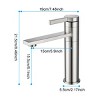 ChicFurnit Bathroom Sink Faucet Single Handle for Modern Vanity Sink Design, Silver and Gray, 10.23"*8.07"*2.36" - 3 of 4