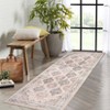Vintage Rug Irregular Medallion Area Rug Ultra-Thin Non Slip Floral Print Indoor Mat for Living Room Dining Room Bedroom Farmhouse - 2 of 4