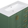 NicBex Bathroom Storage Cabinet with Sink Bathroom Cabinets with 1 Spacious Cabinet, 4 Storage Drawers for Bathroom, Green - 2 of 4