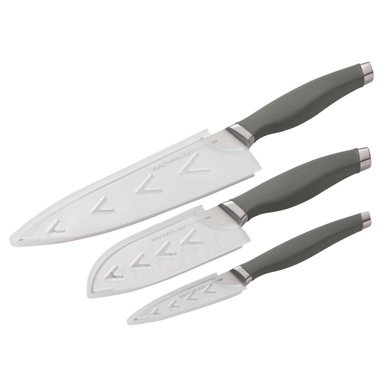 Rachael Ray 3pc Stainless Steel Chef Knife Set Gray, 3 of 7