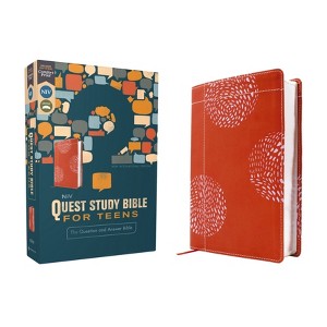 Niv, Quest Study Bible for Teens, Leathersoft, Coral, Comfort Print - by  Zondervan (Leather Bound) - 1 of 1