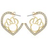 Disney Minnie Mouse Heart Earrings, Gold-Tone Outline with Crystal Pavé - 3 of 3