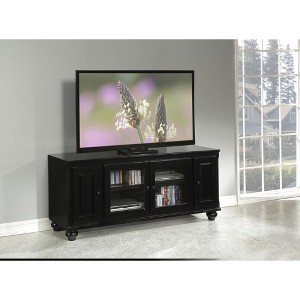 63" TV Stand with Open Shelf and Two-Door Cabinet Featuring Sleek Splayed Legs for Living Room - 1 of 4