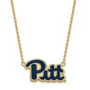 Black Bow Jewelry 14k Yellow Gold Plated Sterling Silver Pittsburgh Panthers NCAA Necklace 18 Inch - 2 of 4