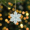 Northlight Frosted Snowflake Cookie Christmas Ornament - 3.75" - White and Green - 2 of 4