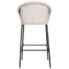 Set of 4 Outdoor Metal Armrests Barstools,Bar Chairs with Footrest and Iron Frame,PE Rattan Barstools for Patio or Garden-Cuddlewood - 3 of 4
