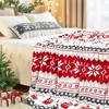 Christmas Throw Blanket for Couch, Holiday Christmas Reindeer Snowflakes Flannel Fleece Blanket - 4 of 4