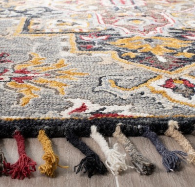 Hand-Tufted Aspen Geometric Gray Wool Accent Rug - 3' x 5'