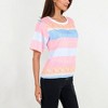 Anna-Kaci Women's Short Sleeve Crew Neck Textured Stripe Pattern Casual Tee - 3 of 4