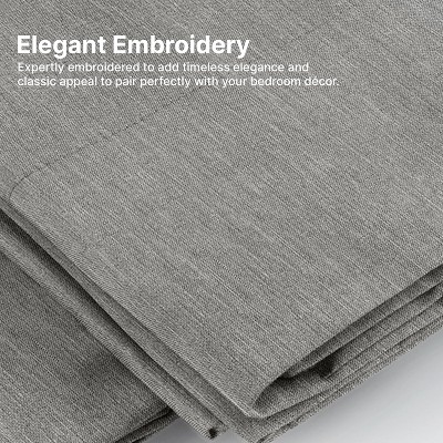 Heathered Grey Queen Cotton Microfiber Deep Pocket Sheet Set