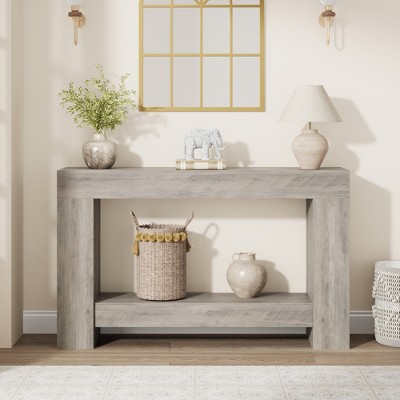 Console Table for Entryway, Entry Accent Table for Living Room, Long Console Table with Storage, 2-Tier Farmhouse Hallway Table