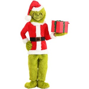 HalloweenCostumes.com 4T   Kids Dr. Seuss Grinch Santa Open Face Halloween Costume for Toddlers, Red/White/Green - 1 of 4