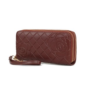 MKF Collection Honey Genuine Leather Quilted Flower-Embossed Women’s Wristlet Wallet by Mia K - 1 of 4