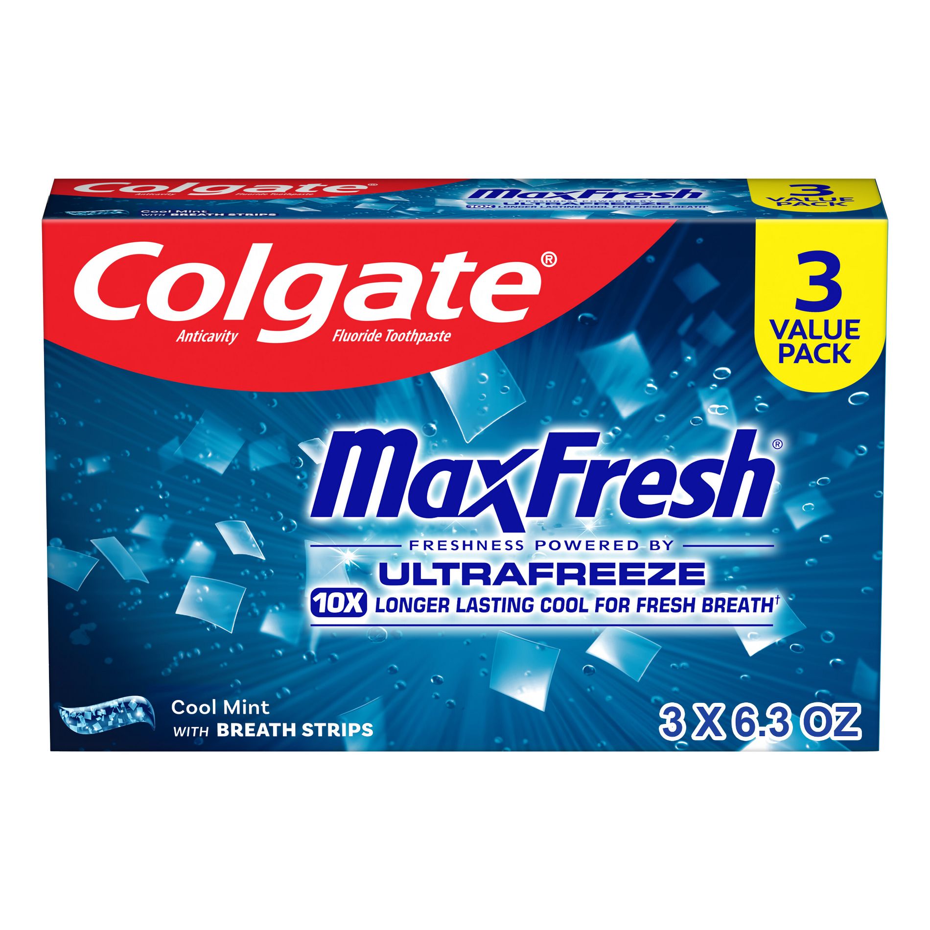 Colgate Max Fresh Toothpaste with Mini Breath Strips - Cool Mint - 6.3oz