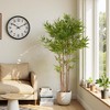 KTMBDW Artificial Bamboo Tree for Indoor Home Décor, Fake Bamboo Floor Plant with Natural Trunks, Black Nursery Planter, 2Pcs - 2 of 4