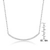 Guili Sterling Silver Rhodium-Plated Necklace featuring a sleek Curved Design with Cubic Zirconia, perfect for a contemporary, elegant look. - 4 of 4