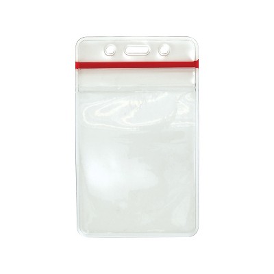 Hitouch Business Services Vertical Sealable Id Badge Holders Clear 50