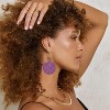 Boho Wooden Earrings, African Geometric Circle Hollow-Out Handmade Lightweight Drop Statement Jewelry Gifts - 2 of 4