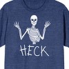 Halloween Half Skeleton Heck Men's Navy Blue Heather Graphic Tee - 2 of 3