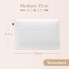 FONTOI Memory Foam Pillow Standard Size, Medium Firm Bed Pillows with Breathable Washable Cover, Perfect for Home, Hotel, White, 15.7"*5.1"*23.6" - 3 of 4