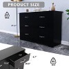 SUGIFT 6 Drawer Dresser, Modern Wood Chest of Drawers with Metal Handles for Bedroom Living Room Hallway Entryway, Black - 4 of 4