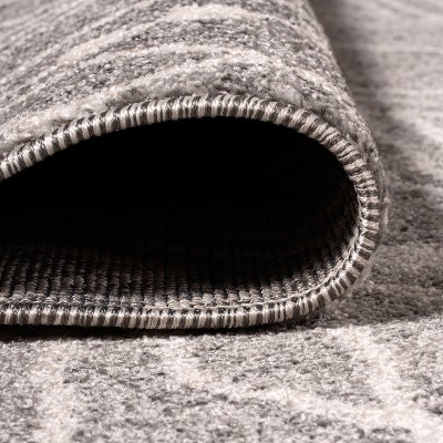 Gray and Ivory Diamond Pattern Reversible Area Rug