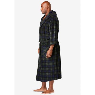 Navy Hooded Microfleece Maxi Robe with Front Pockets - 3XL/4XL