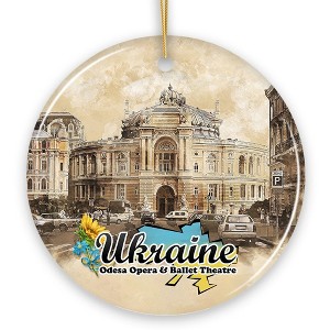 Ukraine Vintage City Artwork Ornament, Odesa Opera and Ballet Theatre Ukrainian Souvenir| OrnamentallyYou - 1 of 4