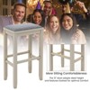Tangkula 4 PCS Upholstered Wooden Bar Stools Bar Height Chairs Dining - 2 of 4