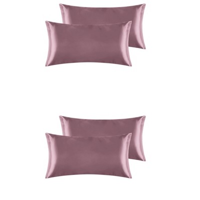 Unique Bargains Satin Breathable Envelope Closure Pillowcase Cover 4 Pcs