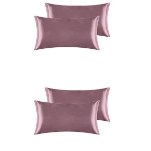 Unique Bargains Satin Breathable Envelope Closure Pillowcase Cover 4 Pcs - 1 of 4