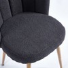Sapphtopaz Modern Dining Chairs Set of 2 Short-Hair Upholstered Wide Backrest Chairs with Iron Tube Wood Color Legs for Kitchen and Dining - 3 of 4