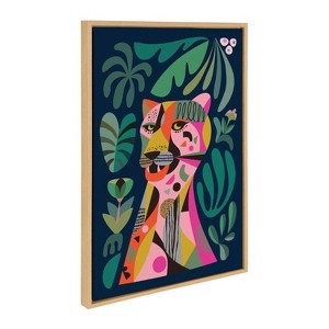 Kate & Laurel All Things Decor 23"x33" Sylvie Leopard Wall Art by Rachel Lee Natural - 1 of 4