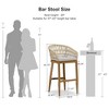 PURPLE LEAF Outdoor Rattan Bar Stools Set of 2 Modern Boho Aluminum Patio Bar Height Chair with Cushion for Garden Outdoor and Indoor - 3 of 4
