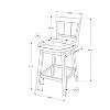 Monarch Specialties Bar Stool Set Of 2 Swivel Counter Height Kitchen White Wood Grey Leather Look Transitional - 3 of 4