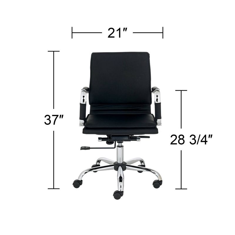 Studio 55D Tanner Black Faux Leather Lowback Desk Chair, 4 of 10