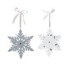 Transpac Oversized MDF Snowflake Ornament Set of 2 Christmas Home Decorations - 3 of 3