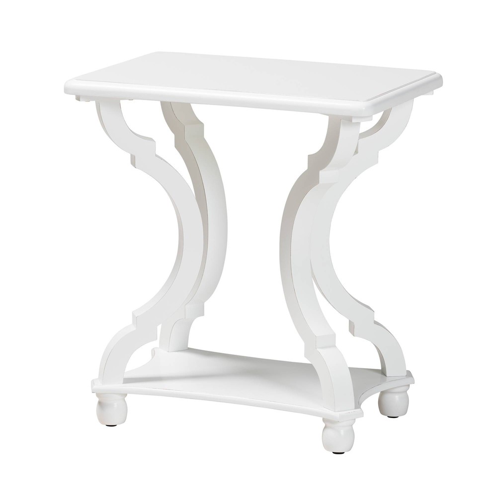 Photos - Dining Table Cianna Wood End Table White - Baxton Studio