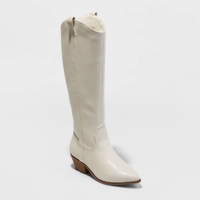 Women's Sadie Wide Calf Western Boots - Universal Thread™ Off-white 6 ...