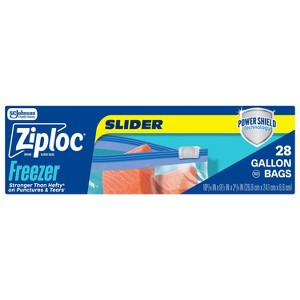 Ziploc Slider Gallon Freezer Bags with Power Shield Technology - 28ct - 1 of 4