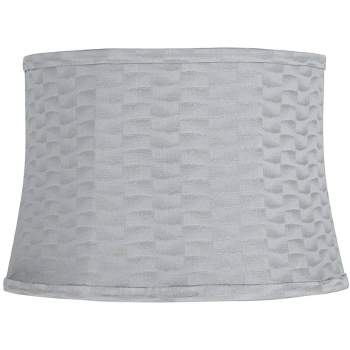 Springcrest Softback Drum Lamp Shade Gray Medium 14" Top x 16" Bottom x 11" High Spider with Replacement Harp and Finial Fitting